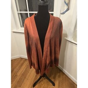 White Stag Cardigan Sweater Ombre Rust Orange‎ Long Sleeve Casual Sz 16-18